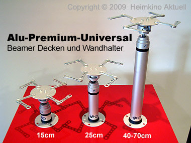 Deckenhalter Beamer ALU-Premium-Universal-Vario 75cm - 130cm Länge